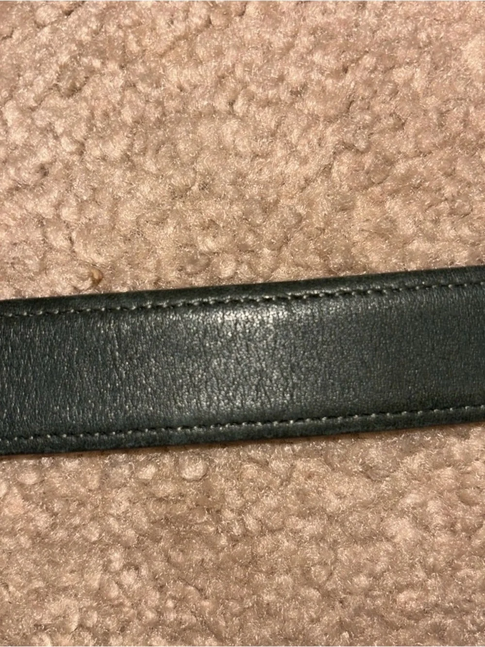 Coach Women’s Forest Green Leather Belt with Brass Buckle